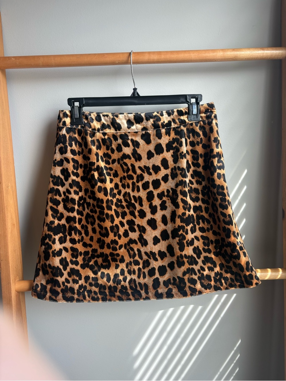 Main Strip Leopard Print Mini Skirt - Brown & Black